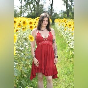 Red free people dress